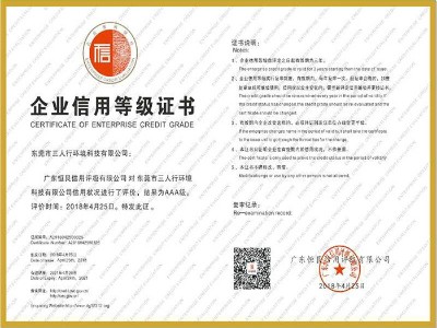 三人行-企業(yè)信用等級證書